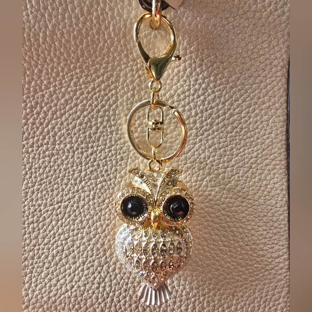 Gold and Silver Owl Keychain